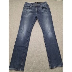 7 For All Mankind Luxe Performance The Straight Jeans Mens 32 Medium Blue Wash